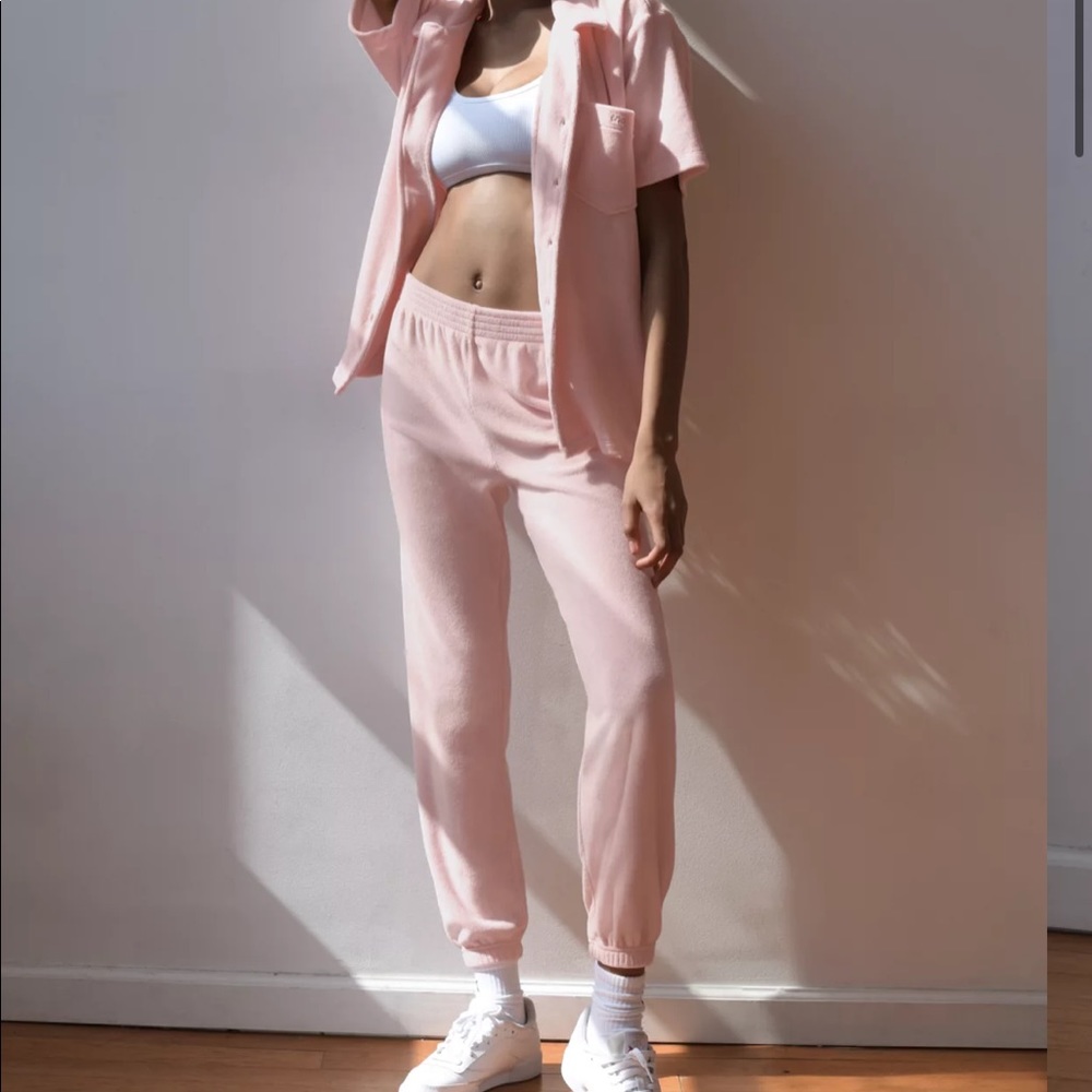 NWOT Aritzia TNA Terry Pink Jogger Sweatpants